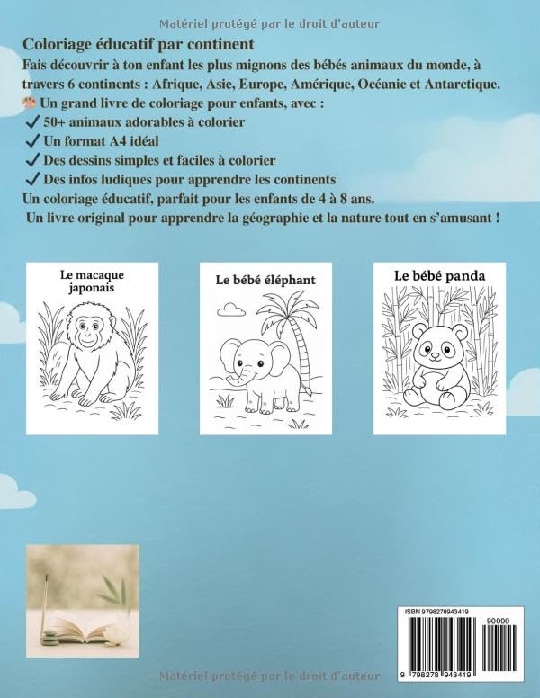Le Grand Livre des Petits Animaux – Coloriage éducatif par continent | ENIALYS Créations