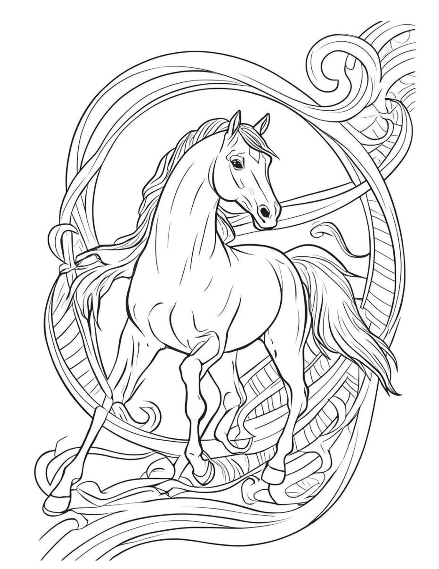 Chevaux & Équilibre Intérieur – Livre de coloriage zen adulte | ENIALYS Créations