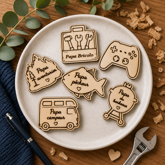 Magnets en bois personnalisés | Aimants gravés personnalisables | Prénom, animaux, passions & cadeaux uniques