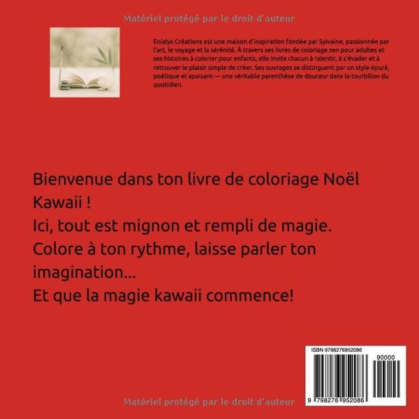 Mon Noël Kawaii à Colorier – 50 dessins mignons pour enfants | ENIALYS