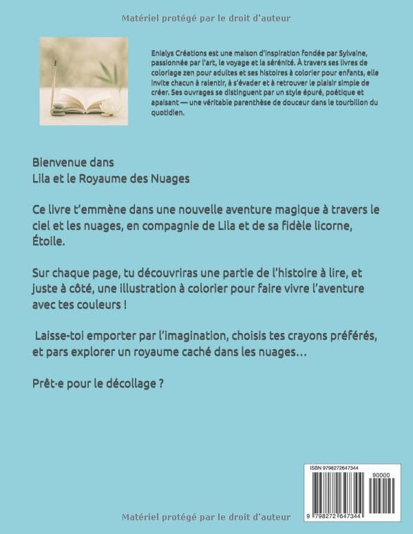 Lila et le Royaume des Nuages – Livre enfant à lire et à colorier | ENIALYS Créations