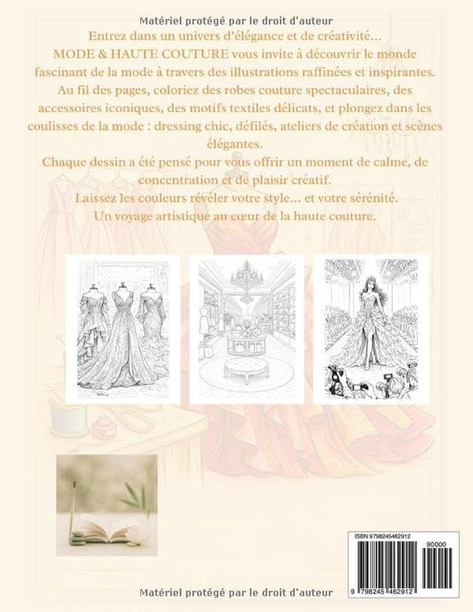 Mode & Haute Couture – Livre de coloriage mode adulte anti-stress | ENIALYS Créations