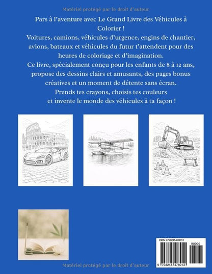 Le Grand Livre des Véhicules à colorier – Livre enfant voitures & camions | ENIALYS Créations