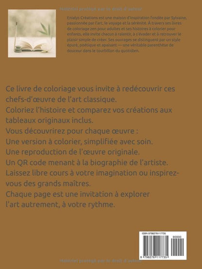 Murmures d’Art – Livre de coloriage adulte inspiré des grands peintres | ENIALYS Créations