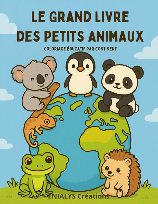 Le Grand Livre des Petits Animaux – Coloriage éducatif par continent | ENIALYS Créations