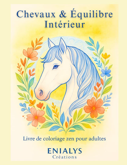 Chevaux & Équilibre Intérieur – Livre de coloriage zen adulte | ENIALYS Créations
