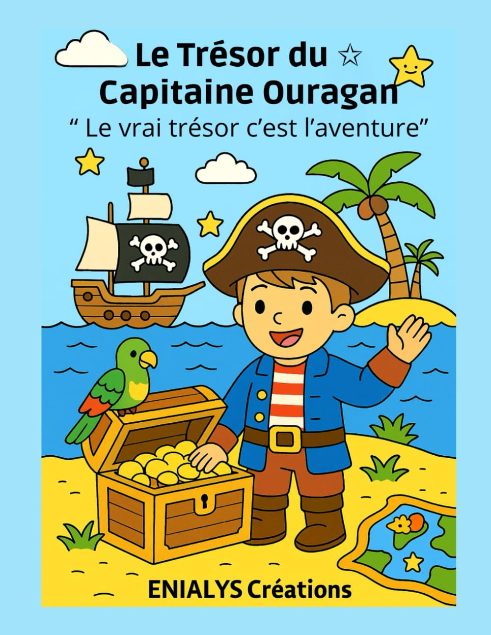 Le Trésor du Capitaine Ouragan – Histoire à lire et à colorier enfants | ENIALYS Créations