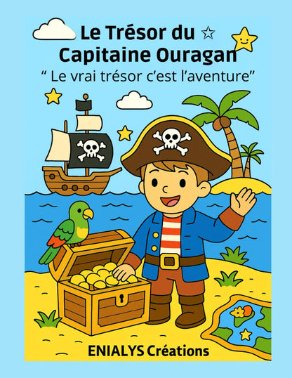 Le Trésor du Capitaine Ouragan – Histoire à lire et à colorier enfants | ENIALYS Créations