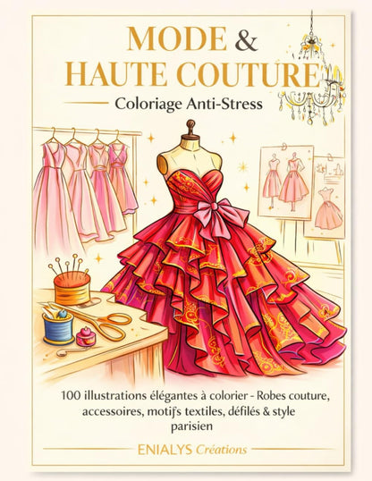 Mode & Haute Couture – Livre de coloriage mode adulte anti-stress | ENIALYS Créations