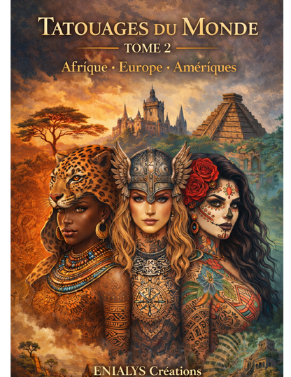Tatouages du Monde – Tome 2 Livre de coloriage adulte relié