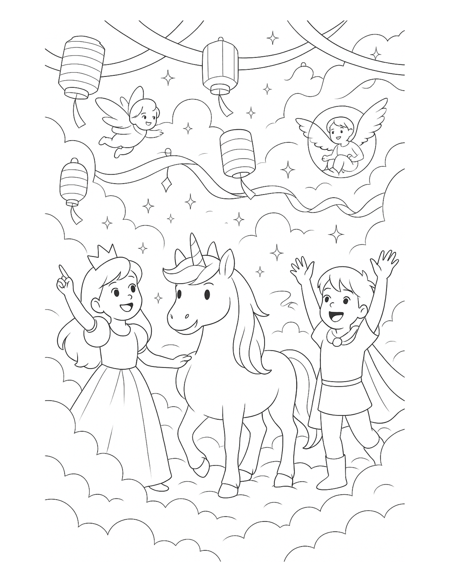 Lila et le Royaume des Nuages – Livre enfant à lire et à colorier | ENIALYS Créations