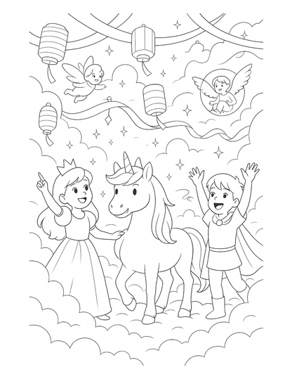 Lila et le Royaume des Nuages – Livre enfant à lire et à colorier | ENIALYS Créations