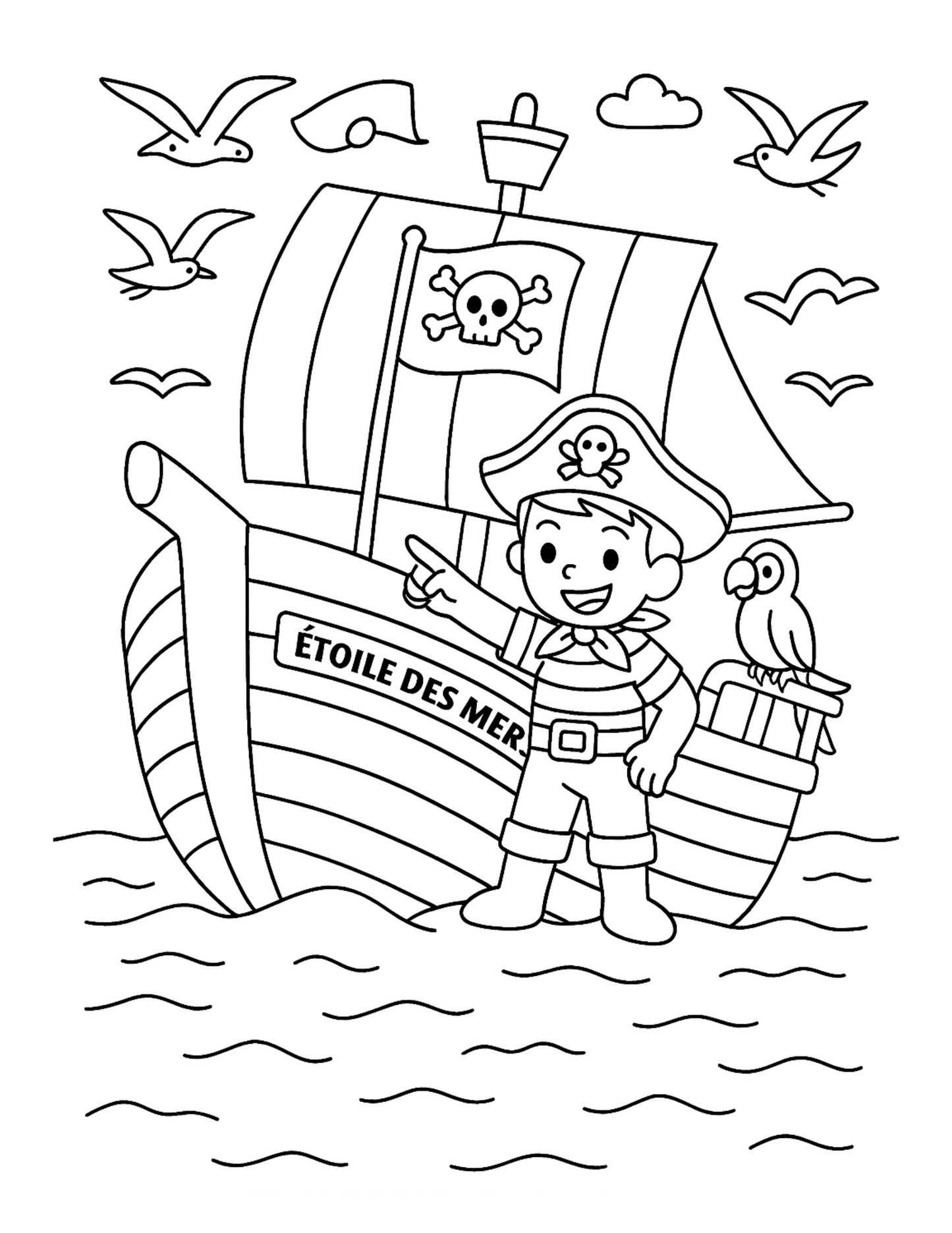 Le Trésor du Capitaine Ouragan – Histoire à lire et à colorier enfants | ENIALYS Créations