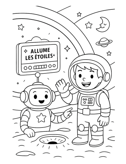 Mission Cosmos – Livre enfant espace coloriage à lire et colorier | ENIALYS Créations