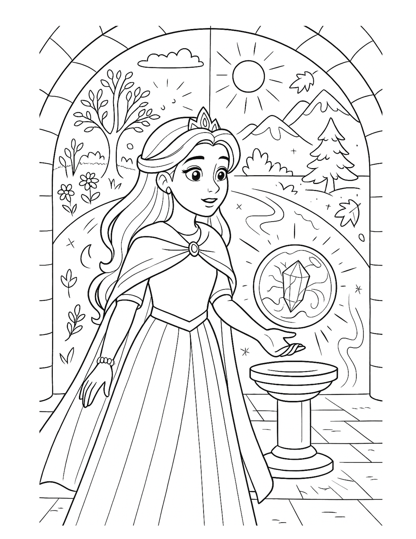 Elina et le Cristal du Temps – Livre enfant à lire et à colorier | ENIALYS Créations