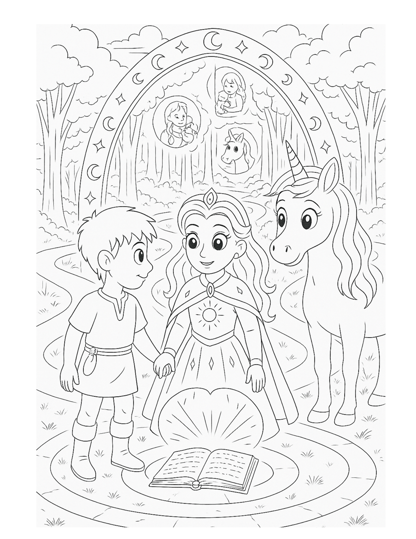 Elina et le Grimoire des Mondes Perdus – Aventure fantastique à lire & colorier | ENIALYS