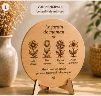 Le Jardin de Maman personnalisé en bois – Cadeau fête des mères unique