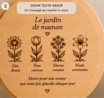 Le Jardin de Maman personnalisé en bois – Cadeau fête des mères unique