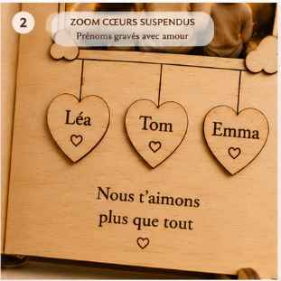 Le Livre de Maman personnalisé en bois – Cadeau fête des mères unique