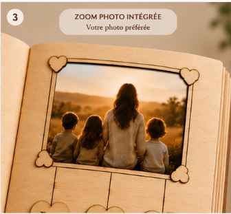 Le Livre de Maman personnalisé en bois – Cadeau fête des mères unique