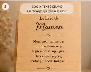Le Livre de Maman personnalisé en bois – Cadeau fête des mères unique