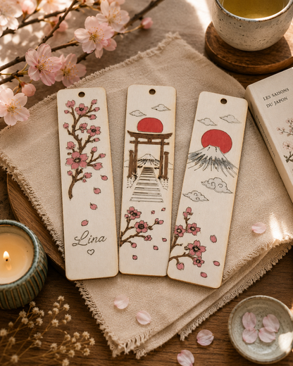 Marque-page japonais en bois – Collection Japon