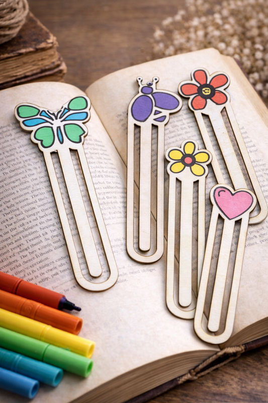 marque-page en bois artisanal 3 mm – Création unique L’Atelier Enialys