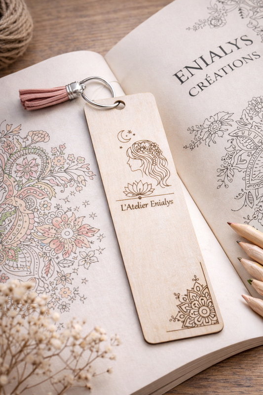 Marque-page en bois gravé – Création artisanale ENIALYS Créations