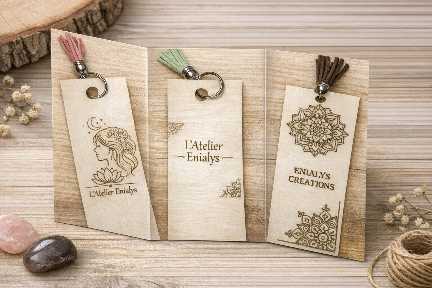 Marque-page en bois gravé – Création artisanale ENIALYS Créations