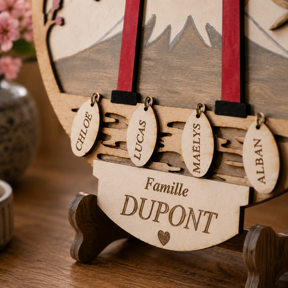 Cercle Famille Japon Personnalisé – Torii, Mont Fuji & Sakura