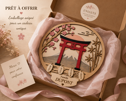 Cercle Famille Japon Personnalisé – Torii, Mont Fuji & Sakura