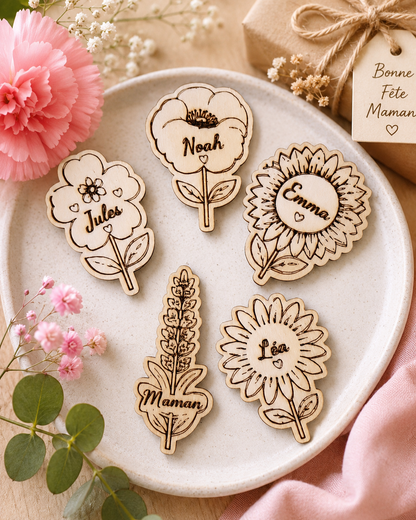 Magnets en bois personnalisés | Aimants gravés personnalisables | Prénom, animaux, passions & cadeaux uniques