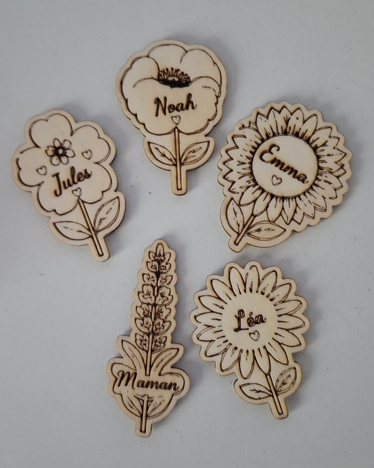 Magnets en bois personnalisés | Aimants gravés personnalisables | Prénom, animaux, passions & cadeaux uniques