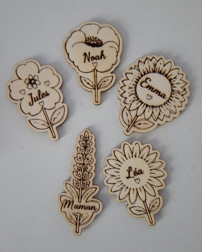 Magnets en bois personnalisés | Aimants gravés personnalisables | Prénom, animaux, passions & cadeaux uniques
