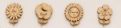 Magnets en bois personnalisés | Aimants gravés personnalisables | Prénom, animaux, passions & cadeaux uniques