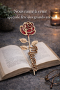 Marque-page en bois personnalisé rose - L'atelier Enialys