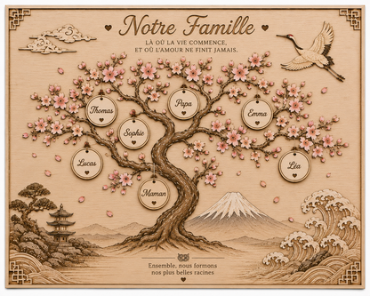 Arbre de vie japonais personnalisé en bois