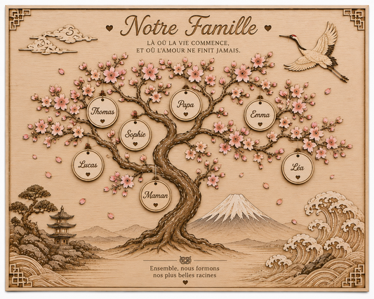 Arbre de vie japonais personnalisé en bois