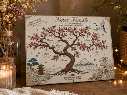 Arbre de vie japonais personnalisé en bois